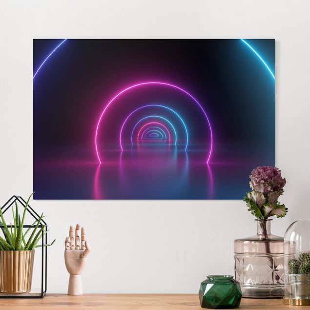 Nowoczesne obrazy do salonu Three-Dimensional Neon Arches