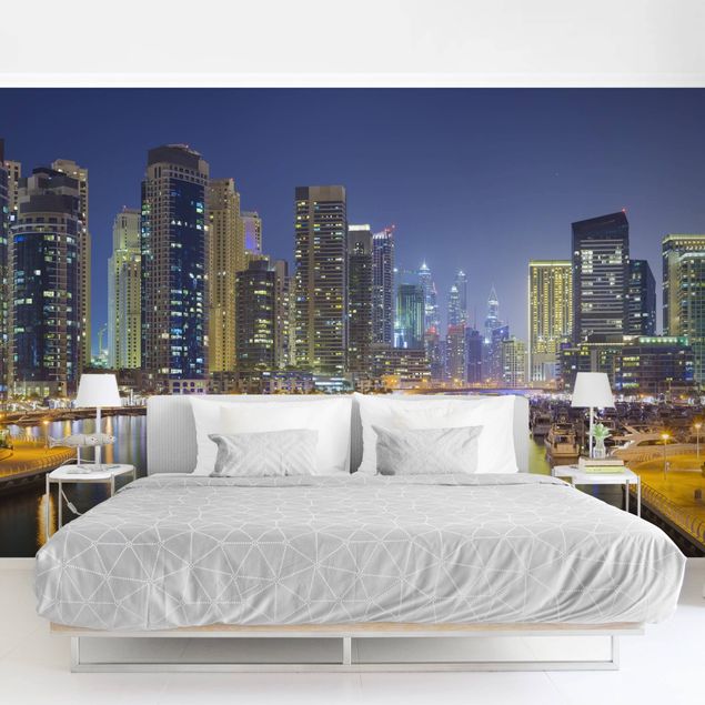 Dekoracja do kuchni Nocna panorama Dubaju