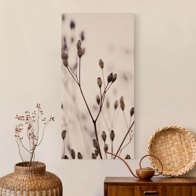 Obrazy do salonu nowoczesne Ciemne pąki na gałęzi dzikiego kwiatu
