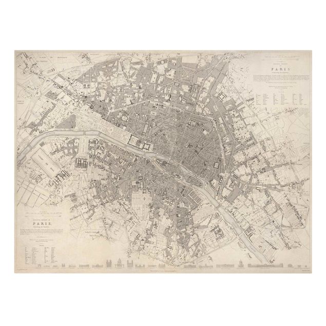 Paryż obraz Mapa miasta w stylu vintage Paryż