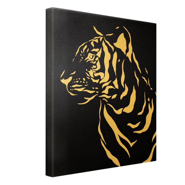 Obrazy na płótnie Safari Zwierzęta - portret tygrysa Czarny