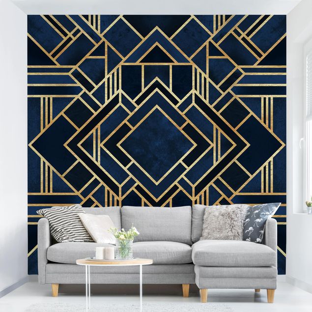 Tapety geometryczne Złoto Art Deco