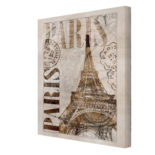 Obrazy paryża Kolaż w stylu shabby chic - Paryż