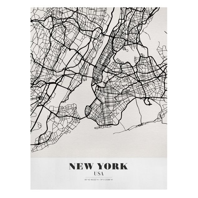 Obrazy Nowy Jork Mapa miasta Nowy Jork - Klasyczna