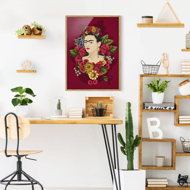 Obrazy w ramie do korytarzu Frida Kahlo - Róże