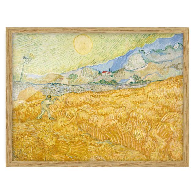Obrazy w ramie krajobraz Vincent van Gogh - Pole kukurydzy z żniwiarzem