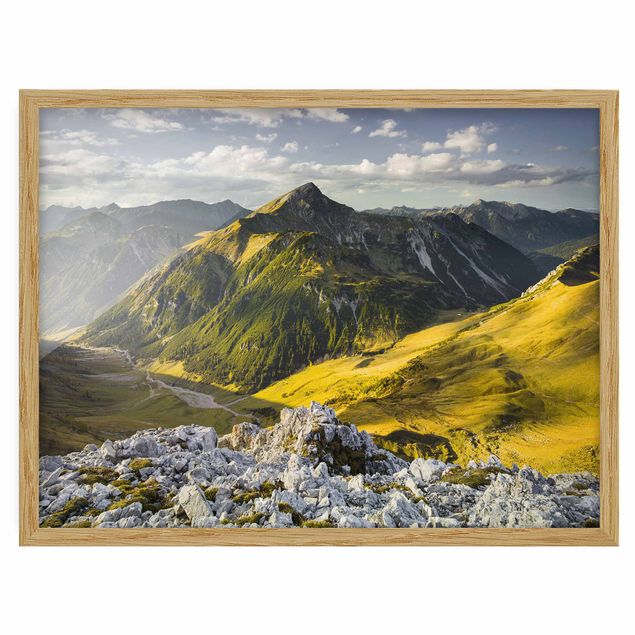 Obrazy w ramie do łazienki Góry i dolina w Alpach Lechtalskich w Tyrolu