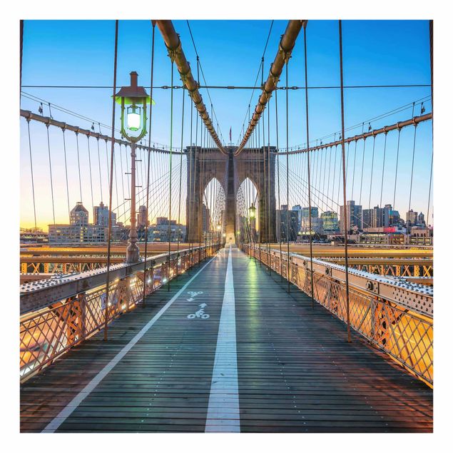 Obrazy na szkle kwadrat Poranny widok z mostu brooklyńskiego