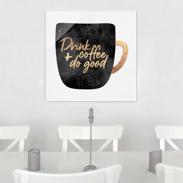 Dekoracja do kuchni Pij kawę, czyń dobro - czarny