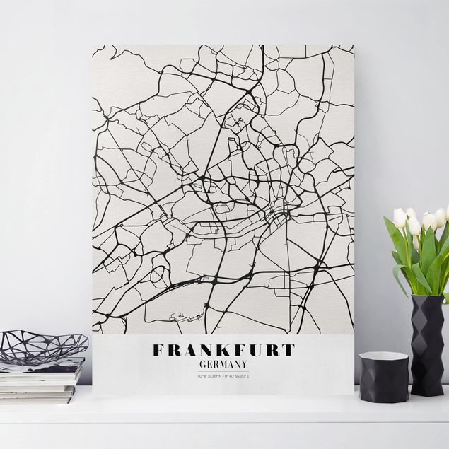 Dekoracja do kuchni Mapa miasta Frankfurt - Klasyczna