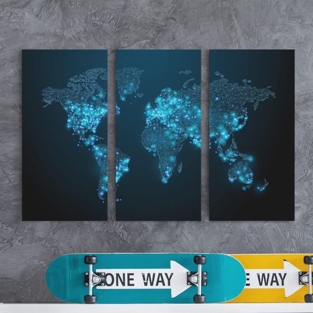 Obrazy do salonu Połączony świat Mapa świata