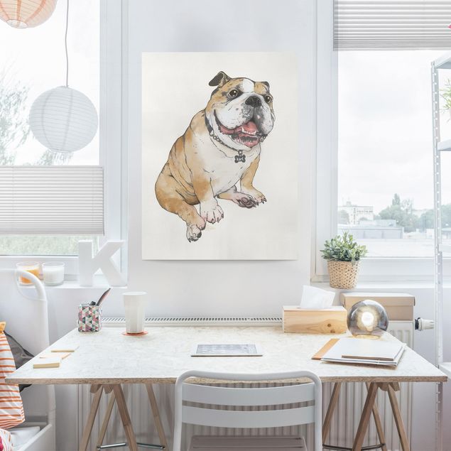 Dekoracja do kuchni ilustracja pies buldog obraz