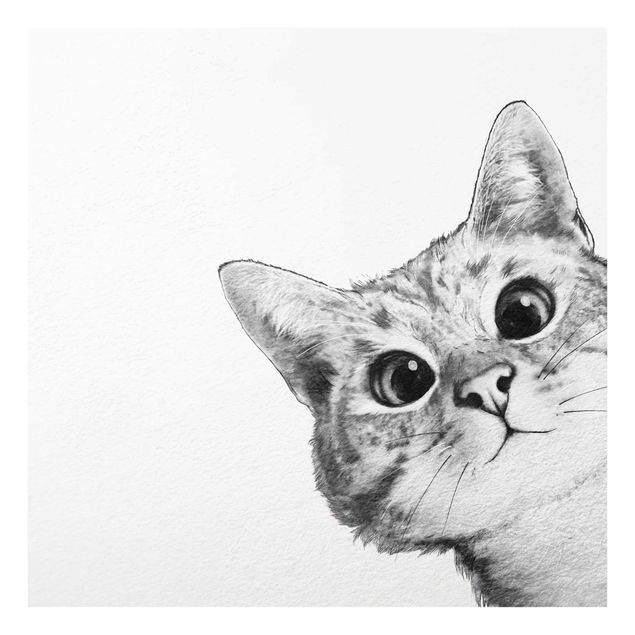 Obrazy nowoczesne Ilustracja kota Rysunek czarno-biały