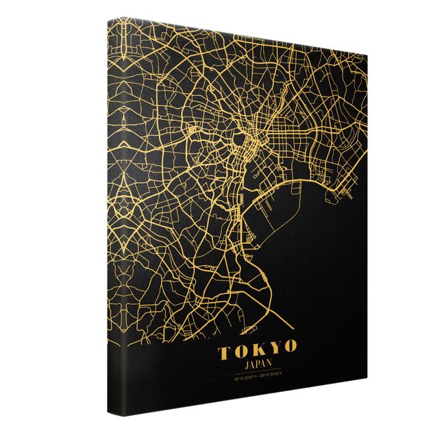 Obrazy powiedzenia Mapa miasta Tokyo - Klasyczna Black