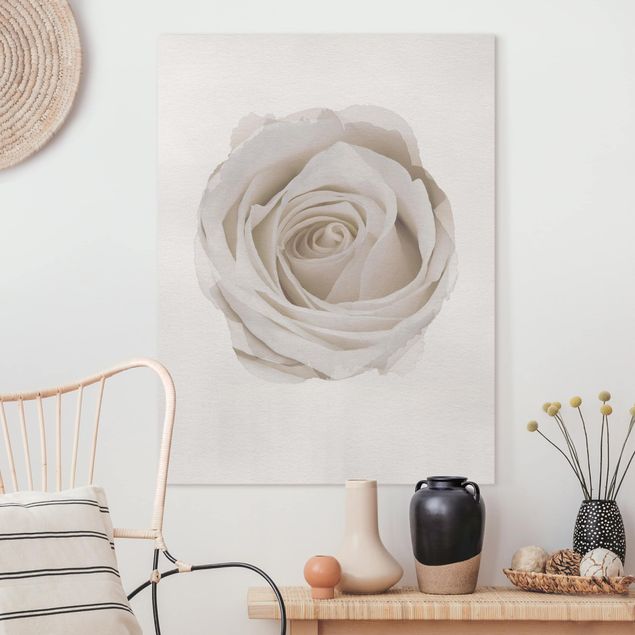 Dekoracja do kuchni Akwarele - Piękna biała róża