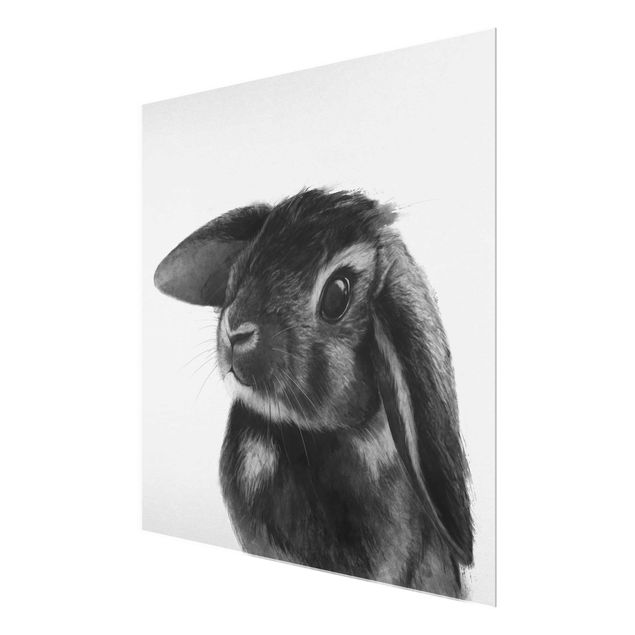 Obrazy nowoczesny Ilustracja królik czarno-biały rysunek