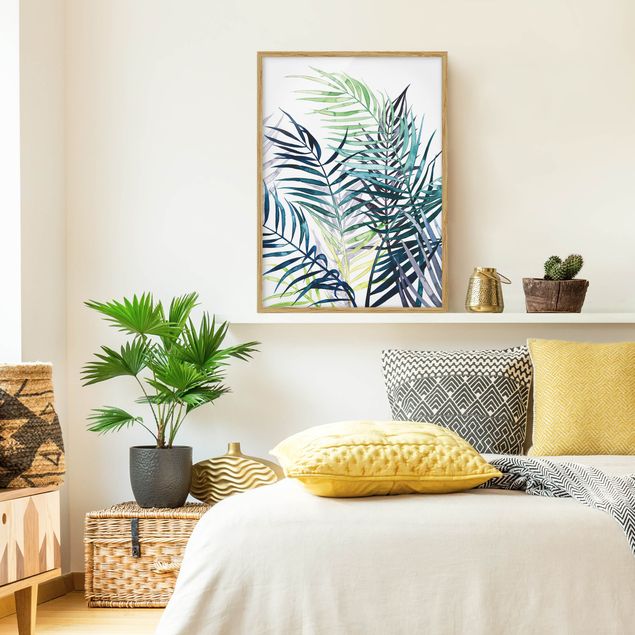 Obrazy w ramie do łazienki Egzotyczne liście - drzewo palmowe