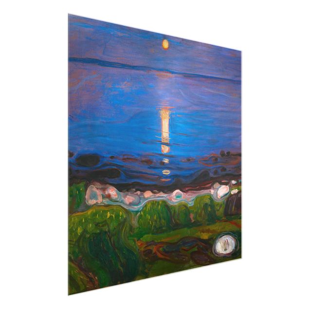 Obrazy na szkle kwadrat Edvard Munch - Letnia noc nad morzem