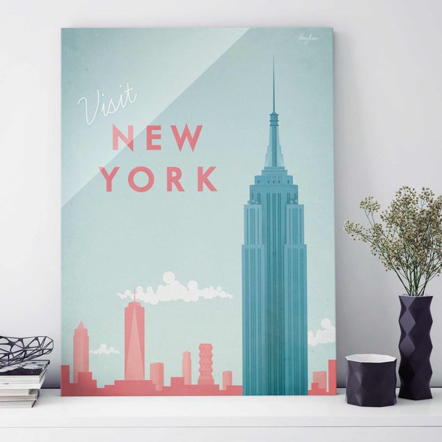 Obrazy na szkle architektura i horyzont Plakat podróżniczy - Nowy Jork