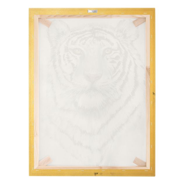 Złoty obraz na płótnie - Portret białego tygrysa I