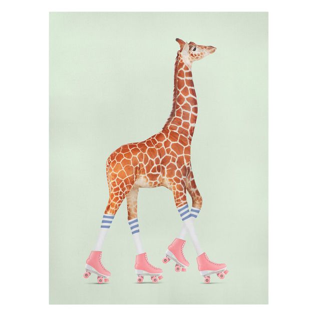 Zwierzęta obrazy Żyrafa na wrotkach