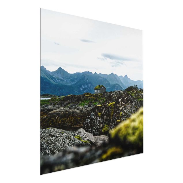 Obrazy na szkle góra Domek jednoosobowy w Norwegii