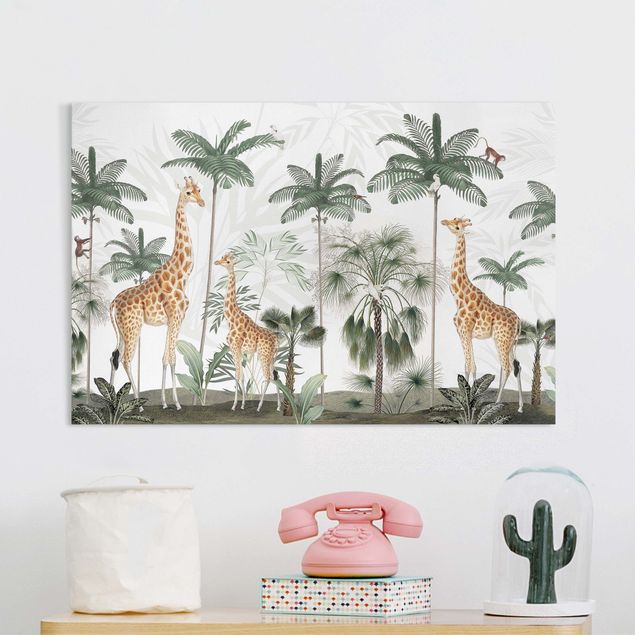 Obrazy do salonu nowoczesne Elegancja żyraf w dżungli