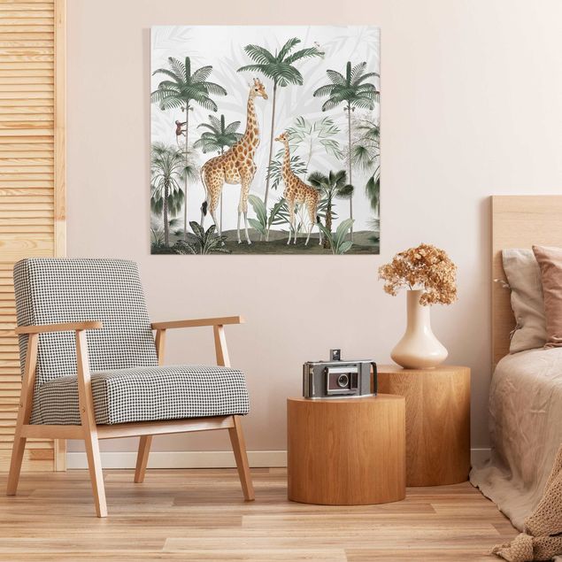 Obrazy nowoczesne Elegancja żyraf w dżungli