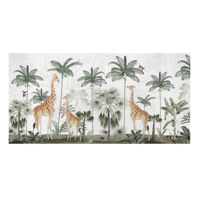 Obrazy krajobraz Elegancja żyraf w dżungli