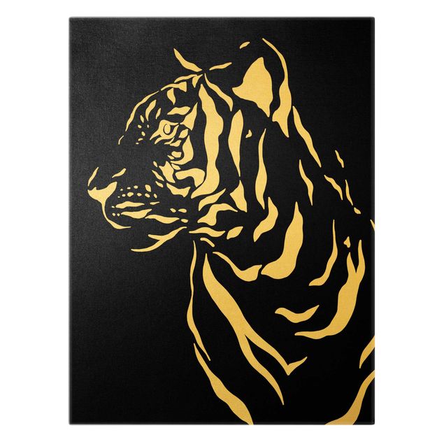 Obrazy Safari Zwierzęta - portret tygrysa Czarny