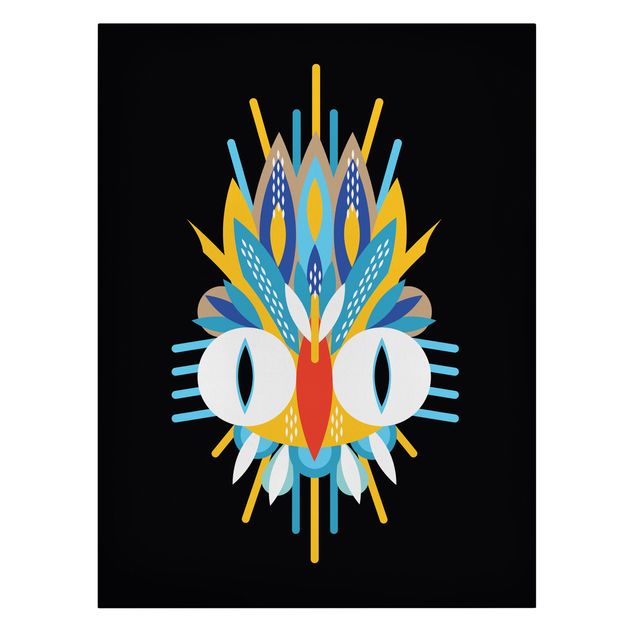 Indianie obrazy Kolaż Etno Maska - Ptasie pióra