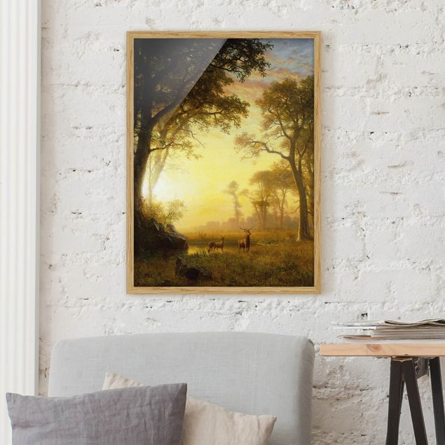Obrazy w ramie artystyczne Albert Bierstadt - Słoneczna polana