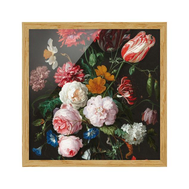 Obrazy w ramie do łazienki Jan Davidsz de Heem - Martwa natura z kwiatami w szklanym wazonie