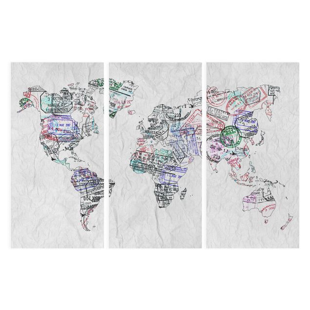Obrazy mapy Mapa świata z pieczątką paszportową
