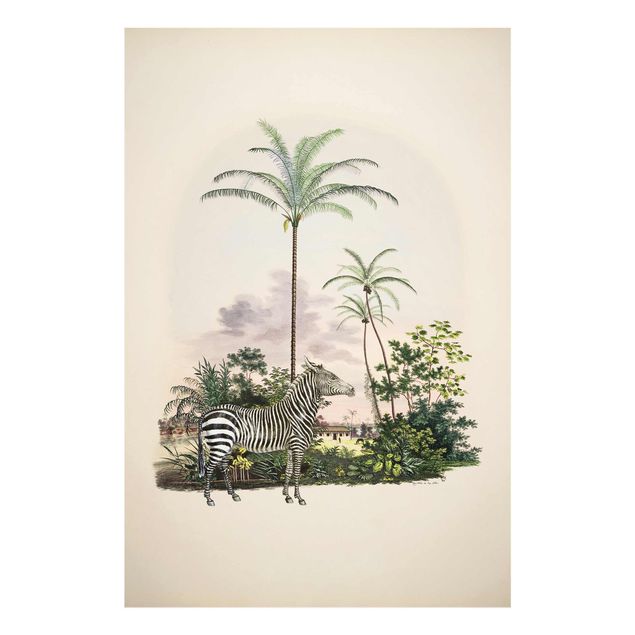 Obrazy zebra Zebra na tle palm ilustracja