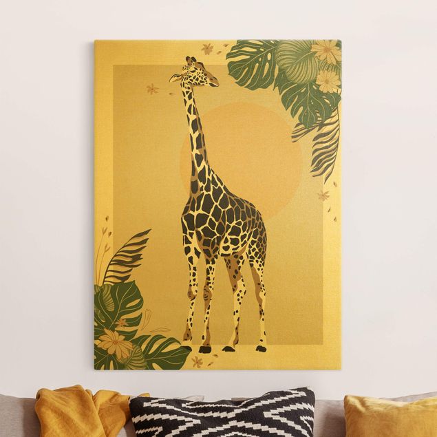 Nowoczesne obrazy do salonu Zwierzęta Safari - Żyrafa