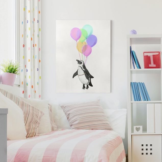 Obrazy do salonu Ilustracja pastelowych balonów w kształcie pingwina
