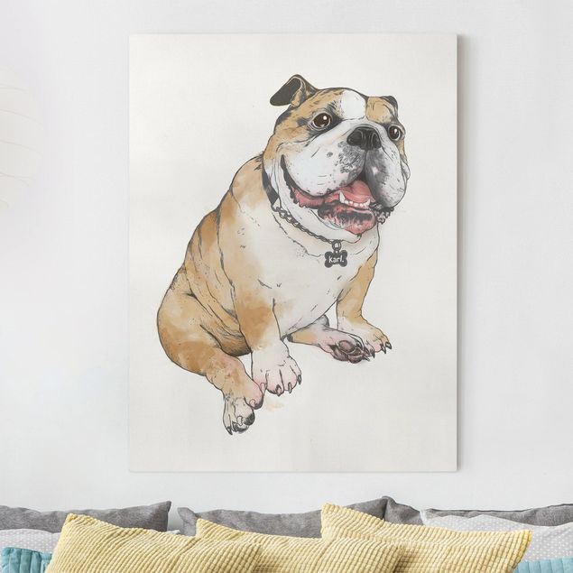 Laura Graves Art obrazy ilustracja pies buldog obraz