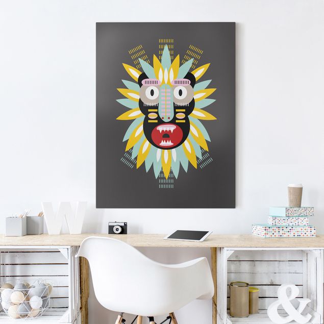 Indiańskie obrazy Kolaż Etno Maska - King Kong