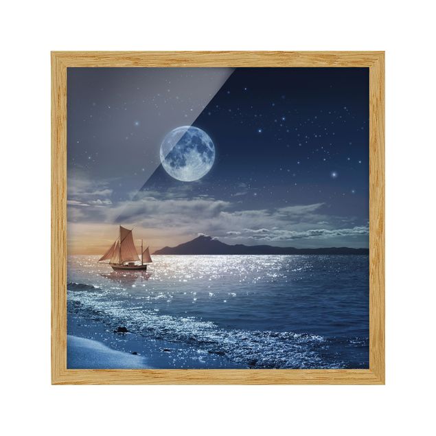 Obrazy w ramie do korytarzu Morze nocne księżycowe