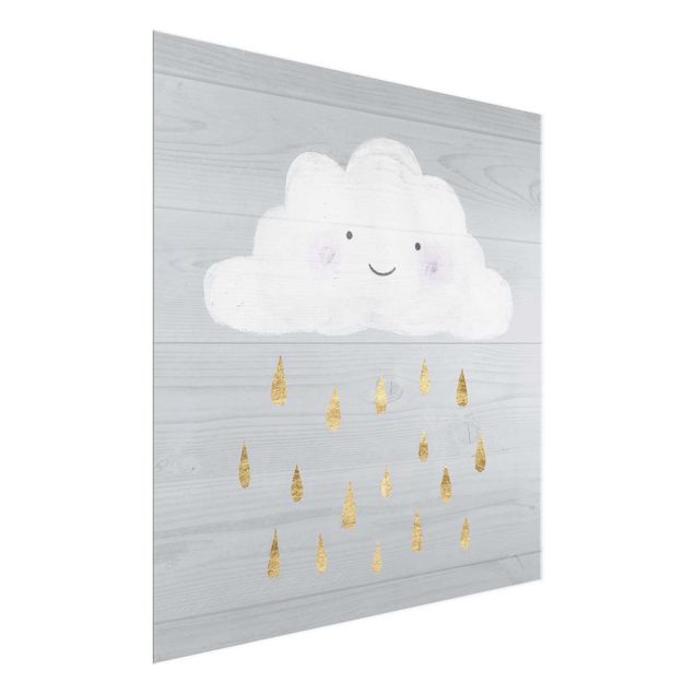 Obraz szary Chmura z kroplami złotego deszczu