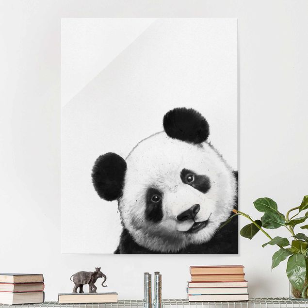 Zwierzęta obrazy Ilustracja Panda Czarno Biała Malarstwo