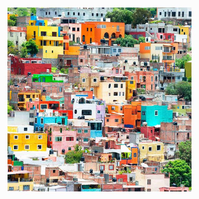 Fototapeta - Kolorowy dom z przodu Guanajuato