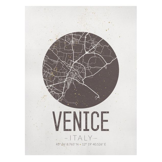 Obrazy powiedzenia Mapa miasta Wenecja - Retro