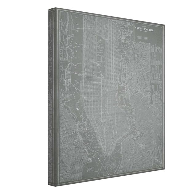 Obraz vintage Mapa miasta w stylu vintage Nowy Jork Manhattan