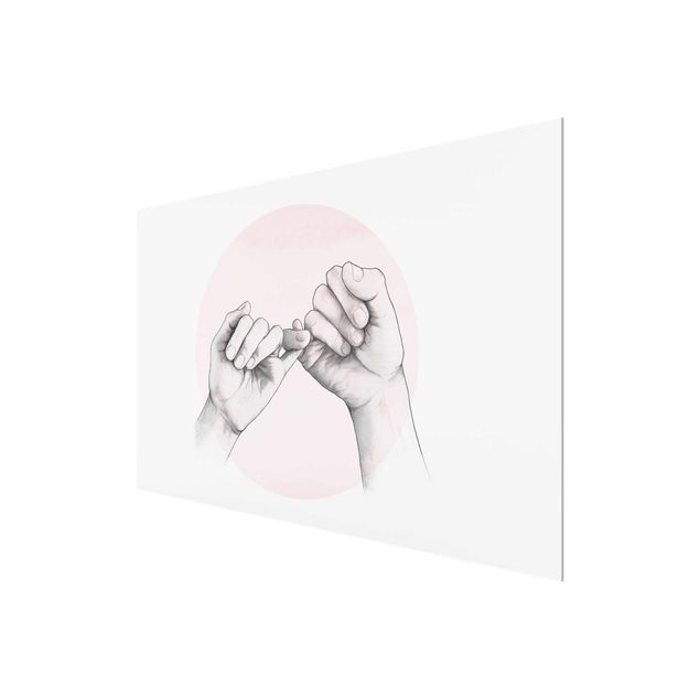 Obrazy portret Ilustracja dłoni Przyjaźń Koło Różowy Biały