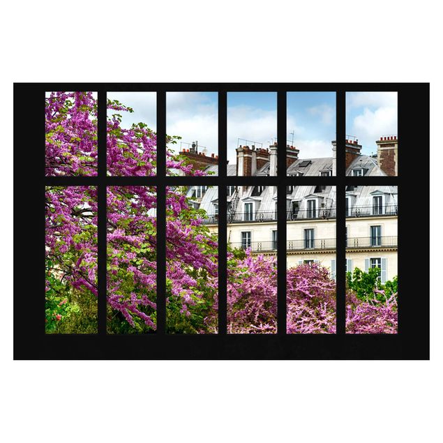 Fototapeta - Okno Wiosna w Paryżu