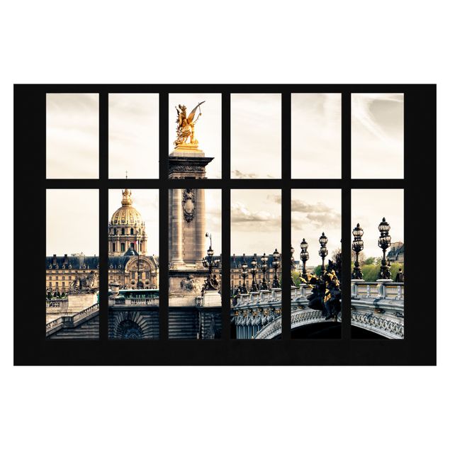 Fototapeta - Okno Pont Alexandre Paryż