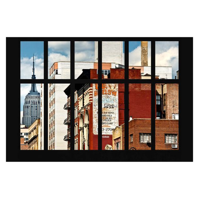 Fototapeta - Widok z okna na budynek w Nowym Jorku