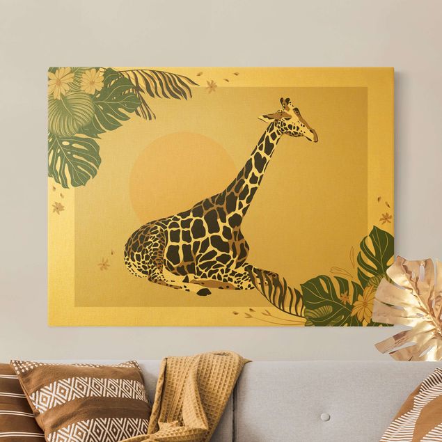 Obrazy żyrafa Zwierzęta safari - Żyrafa o zachodzie słońca